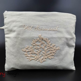  Wet laundry bag with coral embroidery